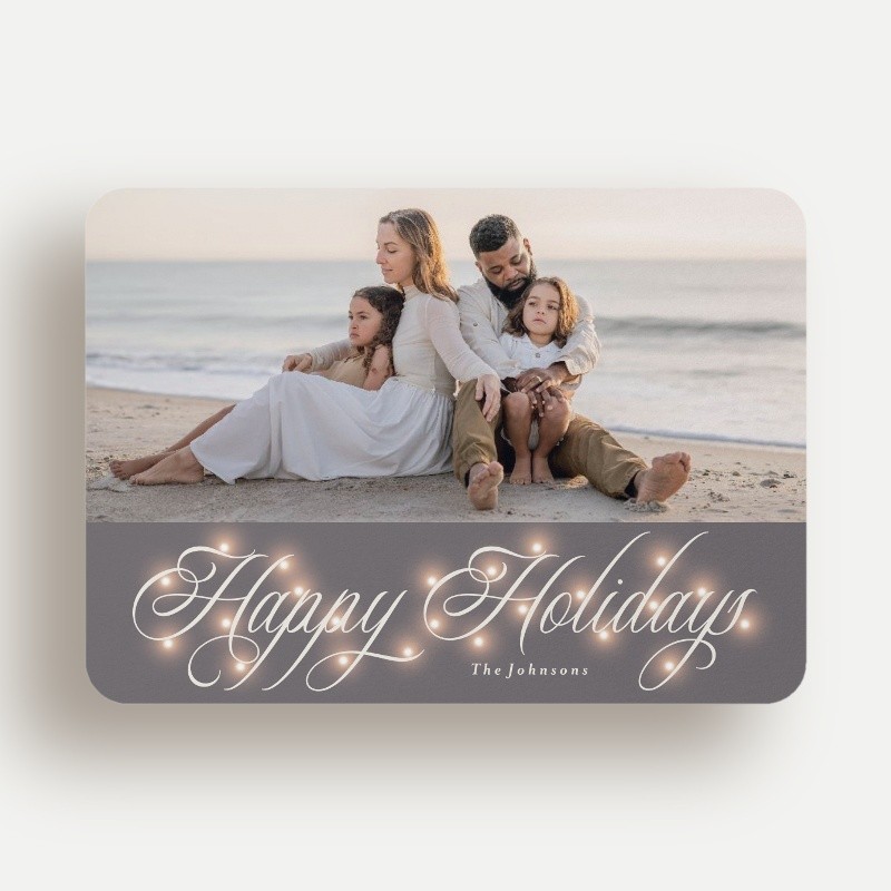 Lights Script Holiday Card