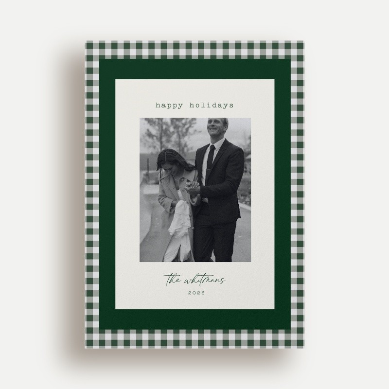 Vintage Gingham Holiday Card