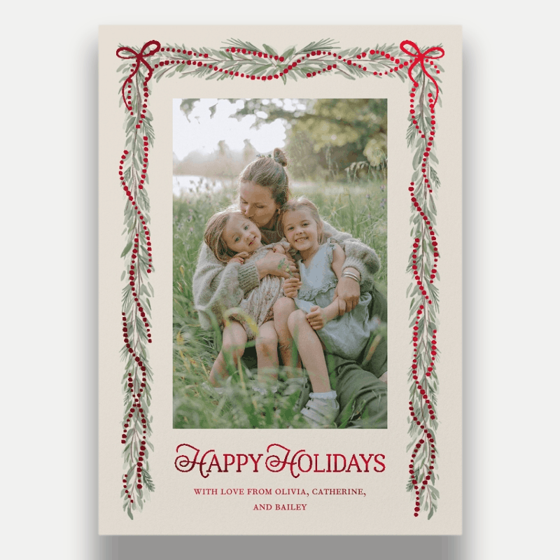 Bow Garland Holiday Card