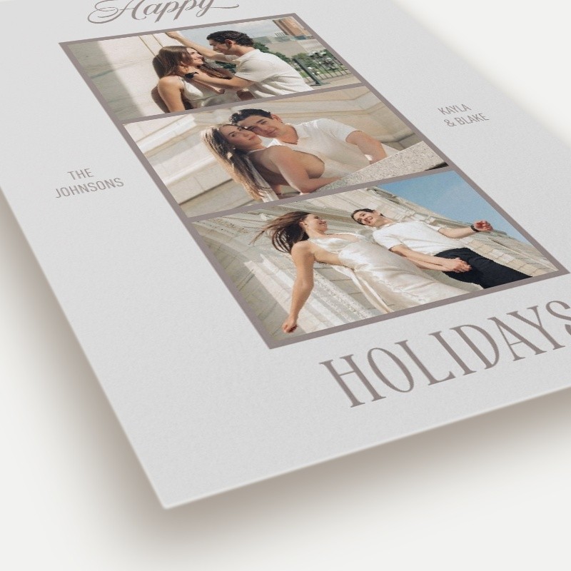 Photo Strip Trio Holiday Card