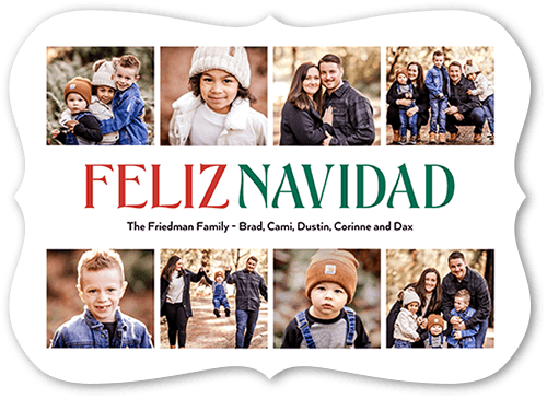 Nouveau Collage 5x7 White  Holiday Card