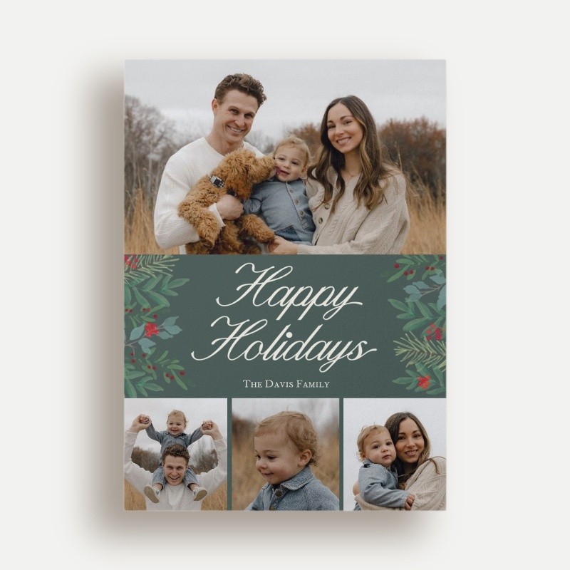 Script Banner Holiday Card