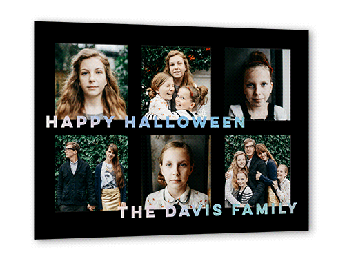 Scary Squares 5x7 Black  Halloween Card