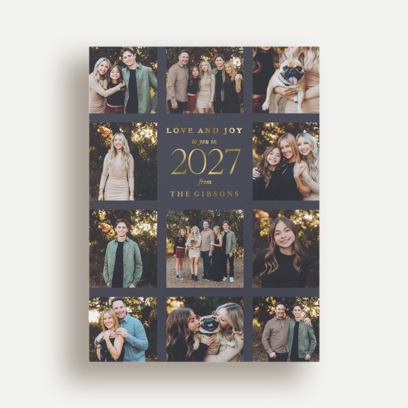 Modern Grid Gallery New Year's Card