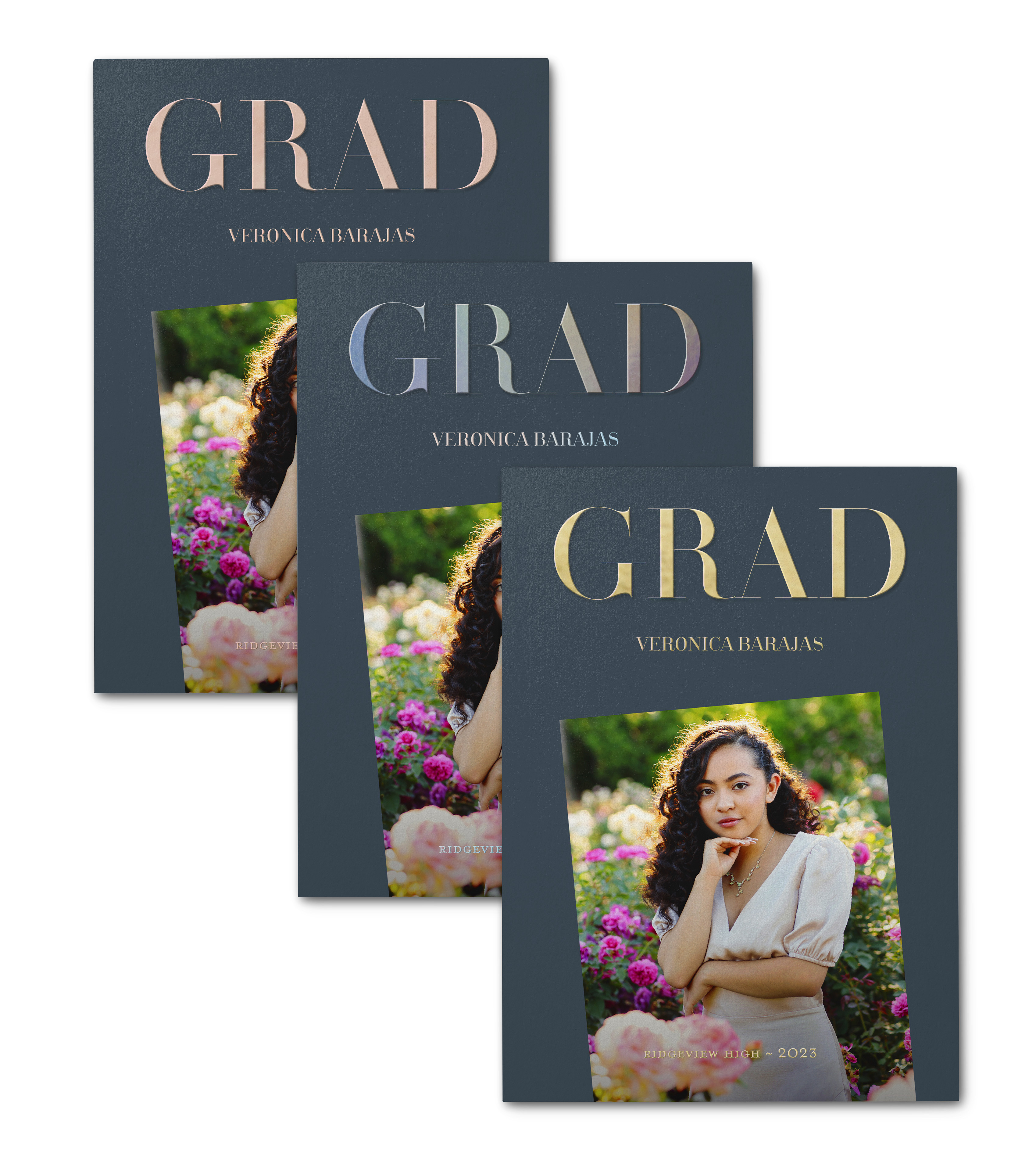 Luminous Layout 6x8 Black  Graduation Announcement