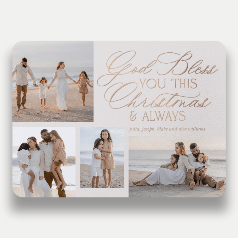 Blessed Script Religious Christmas Card