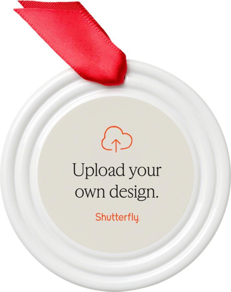 Upload Your Own Design 3x3 White  Ceramic Ornament