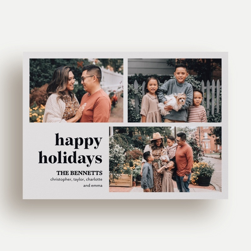 Simple Grey Holiday Card