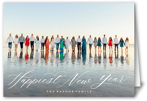 Elegant Letters 5x7 White  Holiday Card