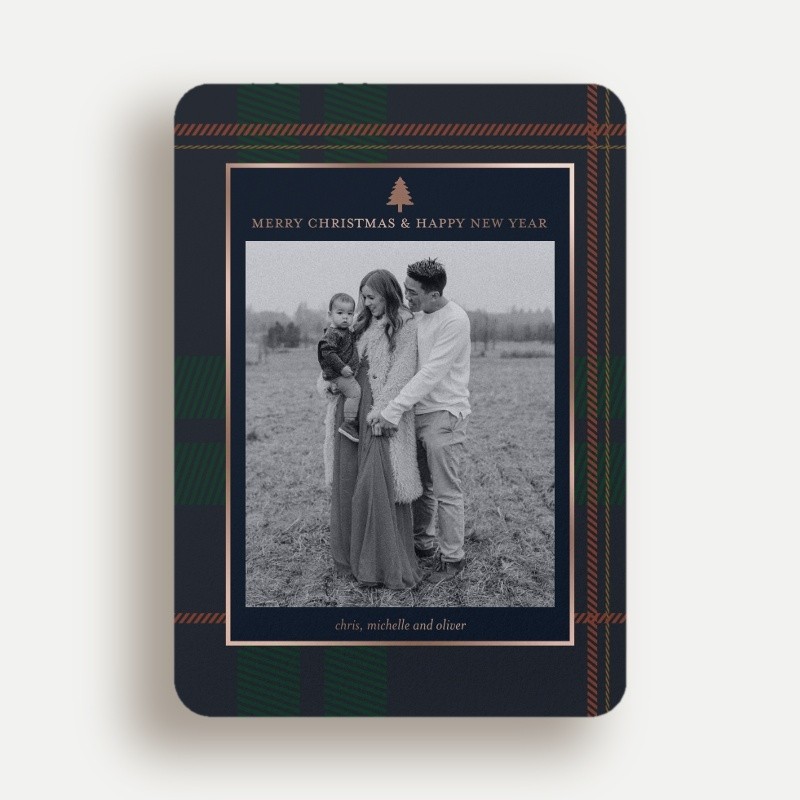 Plaid Elegant Holiday Card