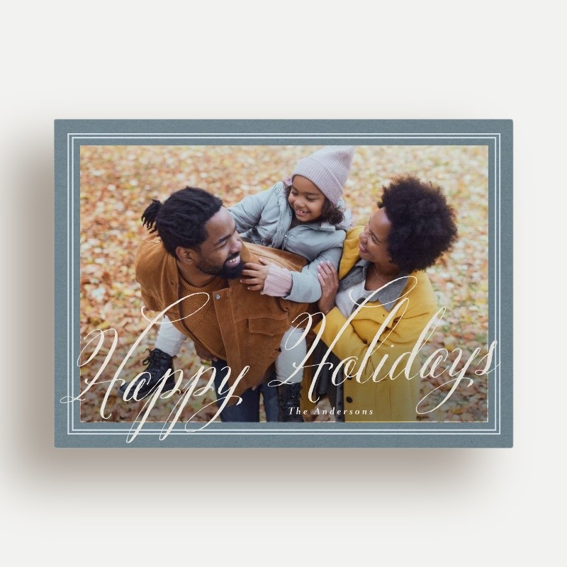 Custom Folded Holiday Greeting Card With Photo