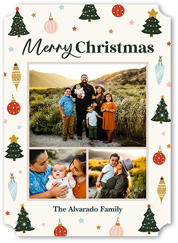 Seasonal Vintage 5x7 Beige  Holiday Card