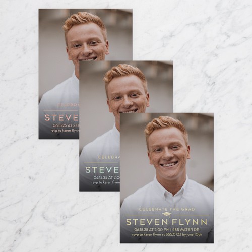 Humble Cap 5x7 White  Graduation Invitation