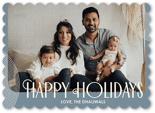 Dazzling Rings 5x7 Gray  Holiday Card