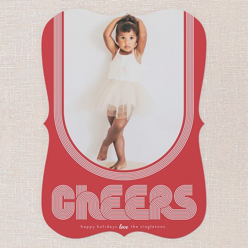 Groovy Greeting 5x7 Red  Holiday Card