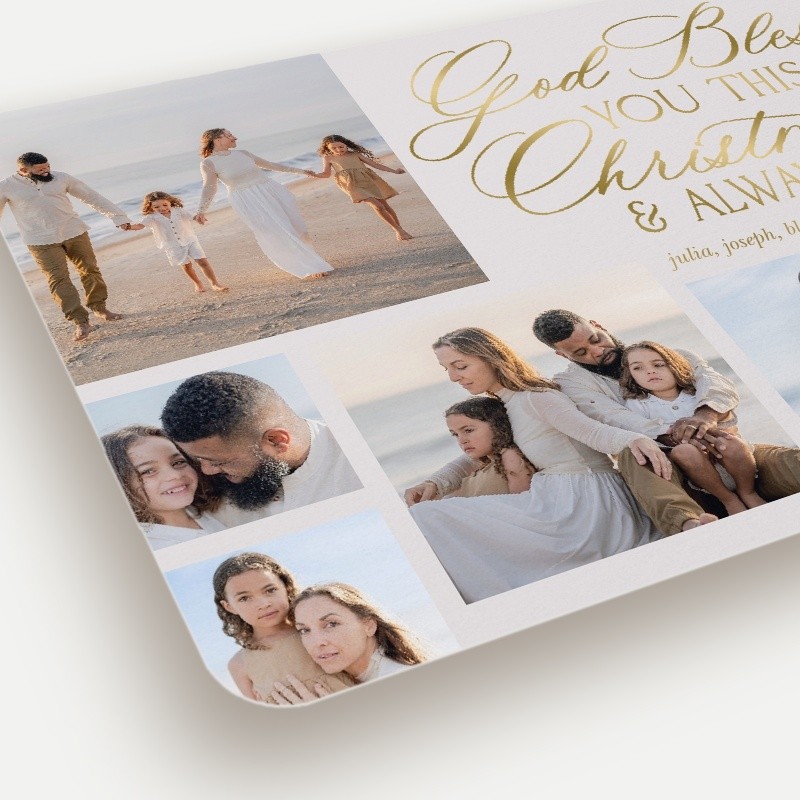 Blessed Script Religious Christmas Card