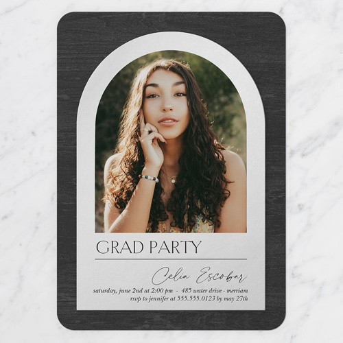 Black Matte Graduation Invitation
